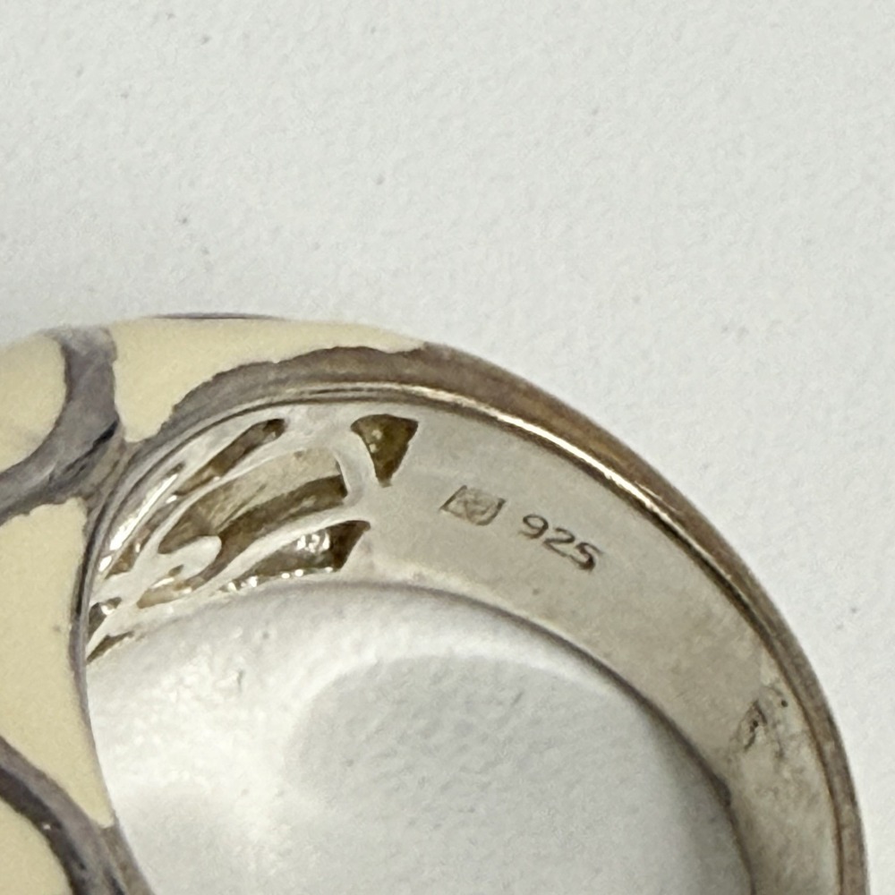 Michelle Albala Sterling Enamel & Smoky Topaz Ring Weighs 11 Grams Size 6 - Picture 11 of 14